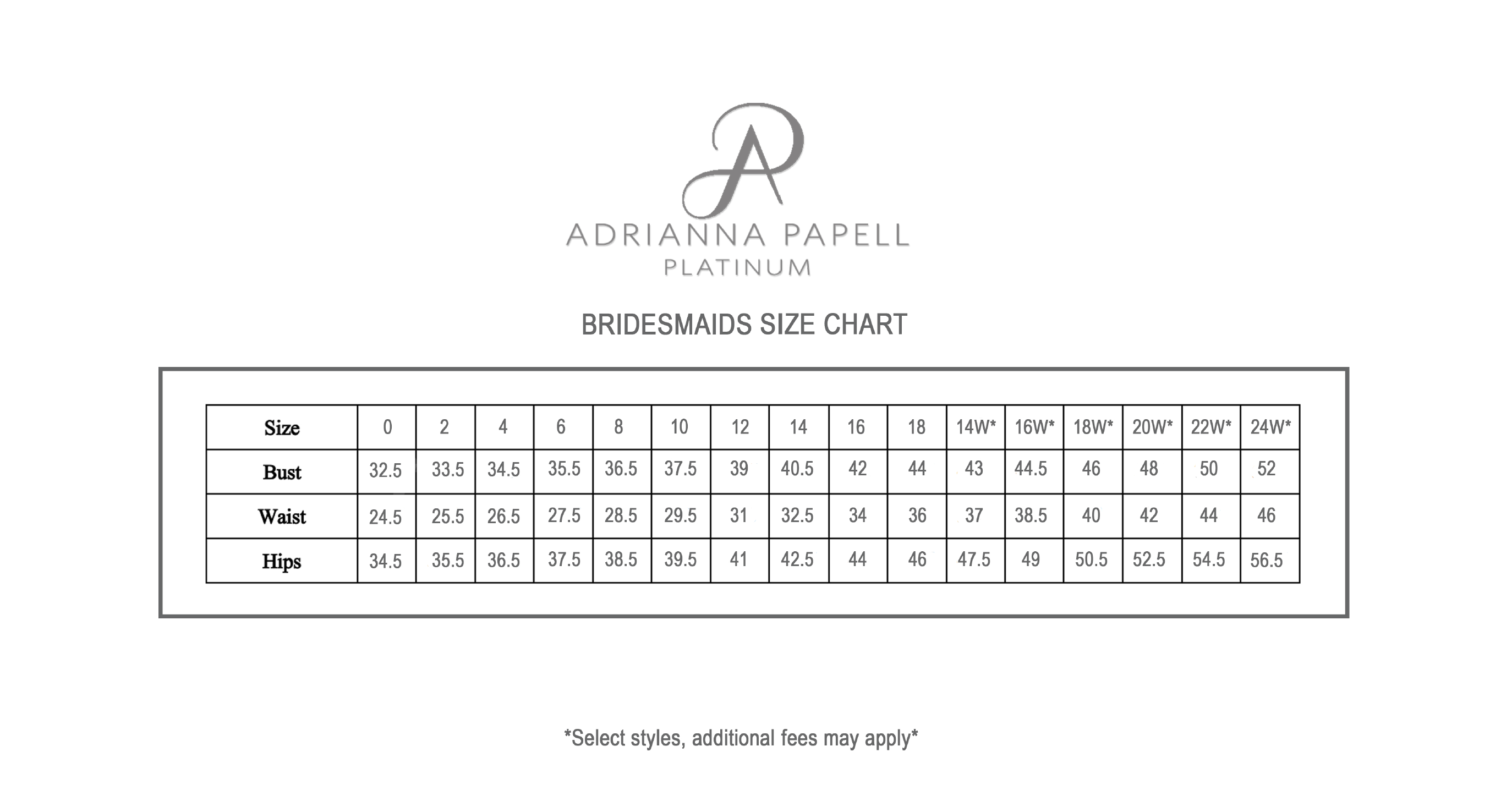 adrianna papell plus size chart