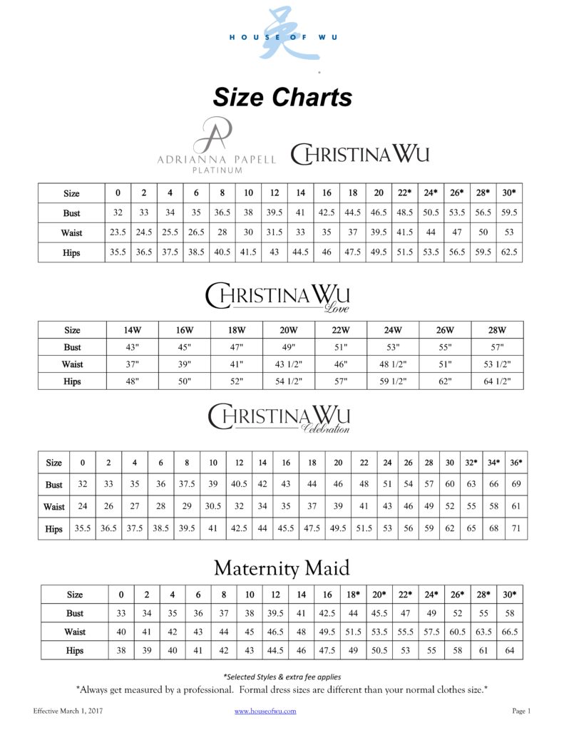 Wu Size Chart