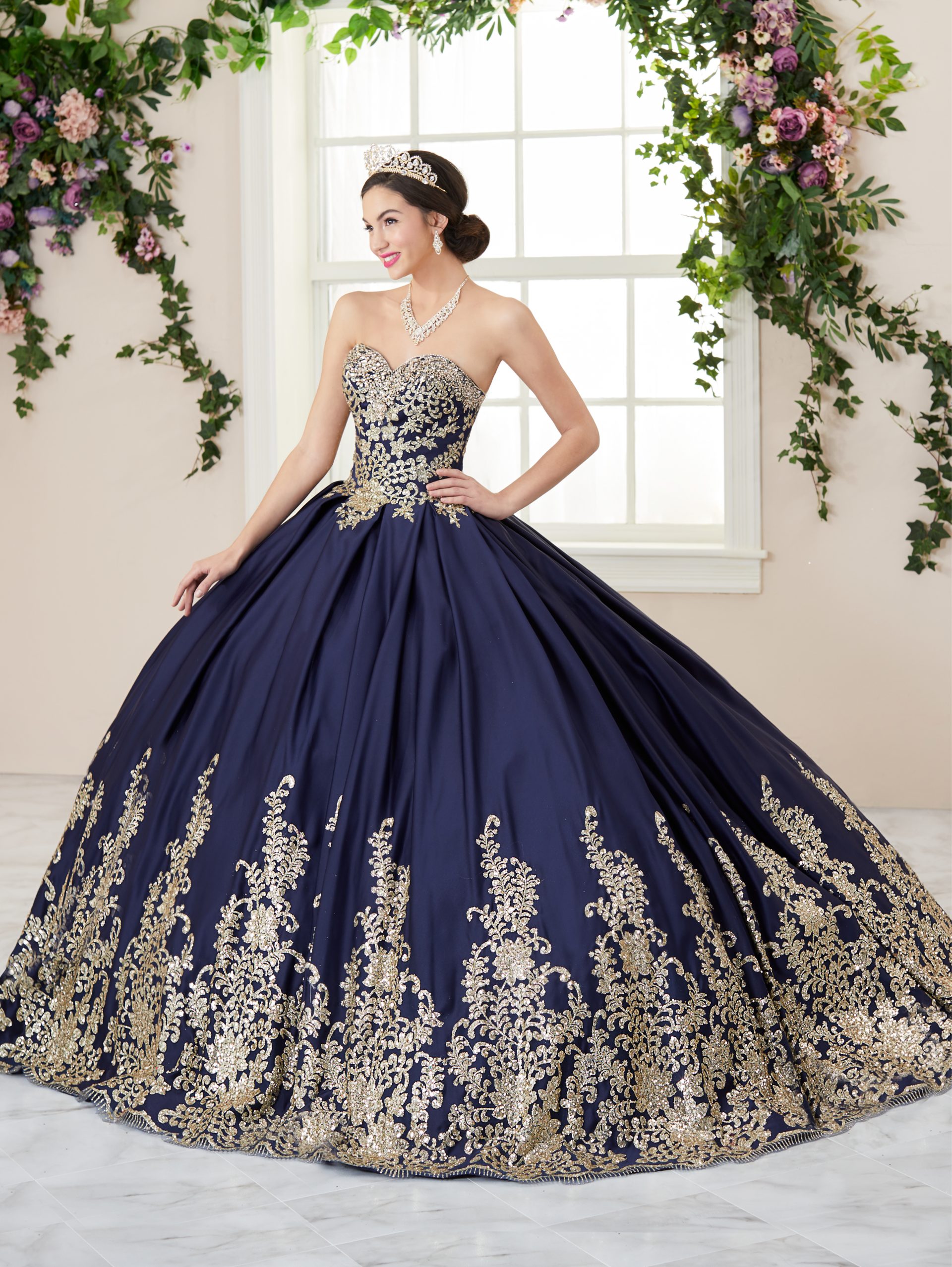 House of Wu 24066 Butterfly Appliques Quinceanera Dress